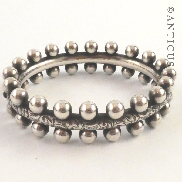 Antique Silver Bangle with Unusual Design.