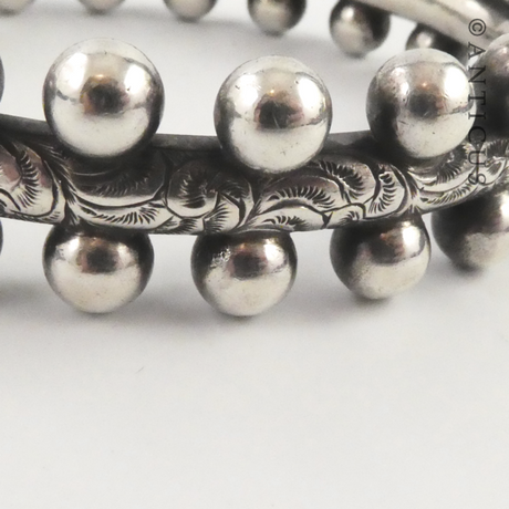 Antique Silver Bangle with Unusual Design.