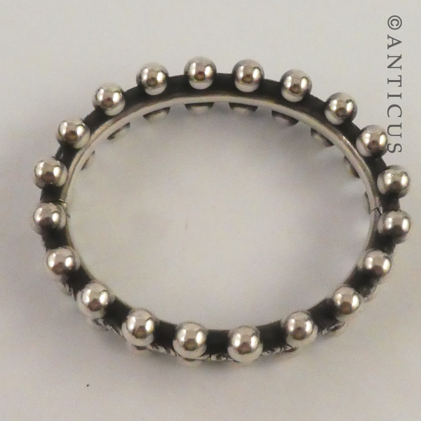 Antique Silver Bangle with Unusual Design.