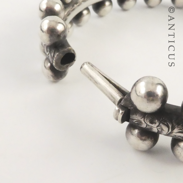 Antique Silver Bangle with Unusual Design.