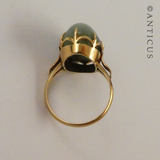 18ct Gold and Green Agate Ring.