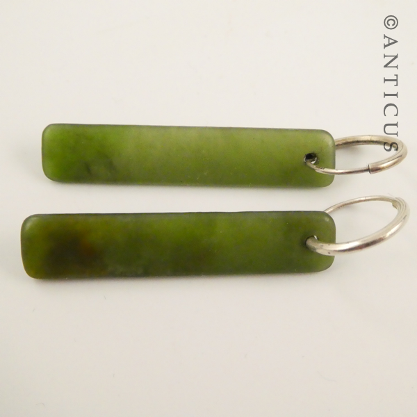 Greenstone Jade Drop Earrings.