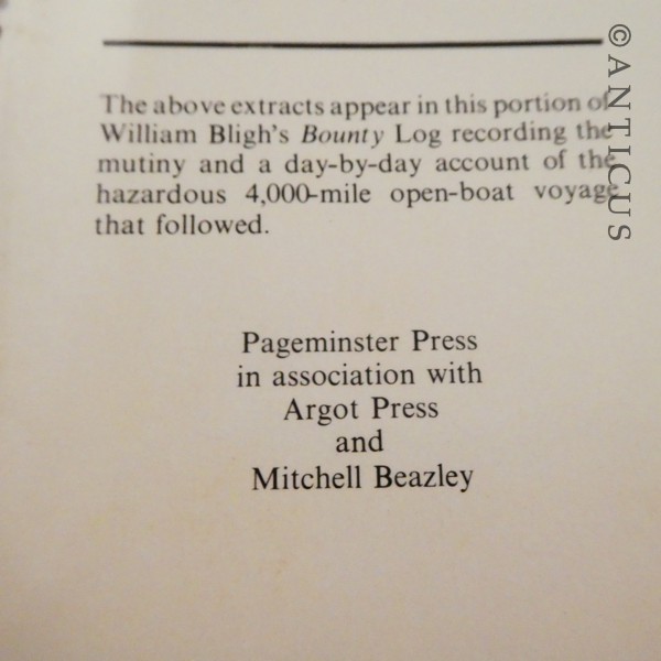 Mutiny on the Bounty, 1789. Bligh's Log Book.