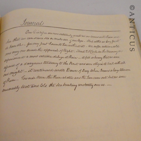 Mutiny on the Bounty, 1789. Bligh's Log Book.