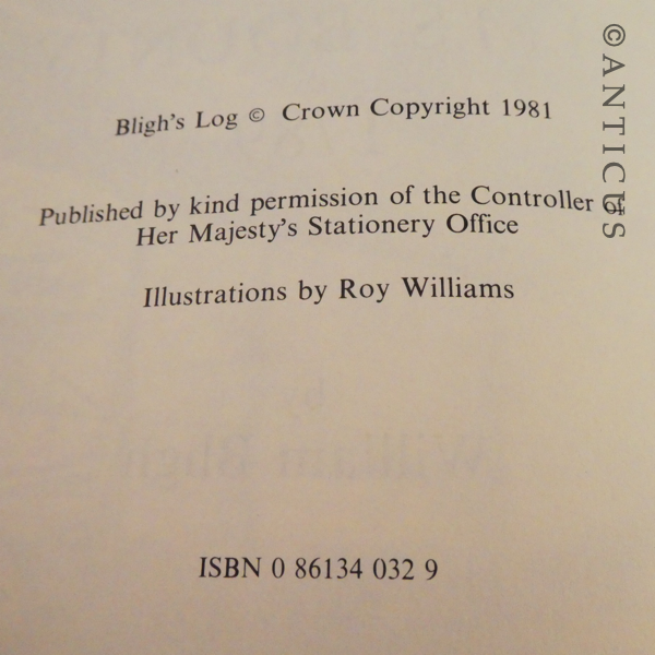 Mutiny on the Bounty, 1789. Bligh's Log Book.