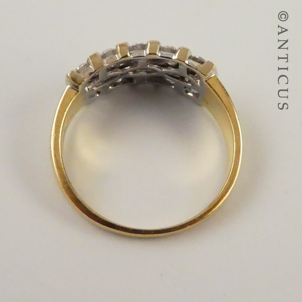 18ct Gold and Channel-Set Diamond Ring.