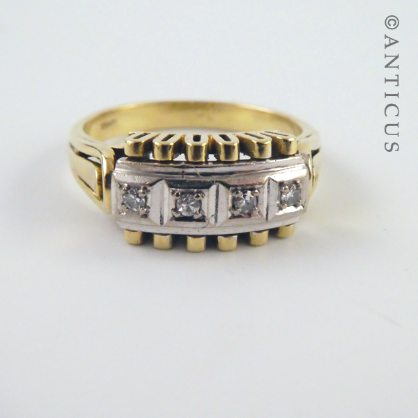 Gold and Four Diamond Ring