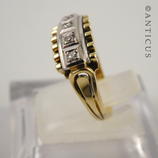 Gold and Four Diamond Ring