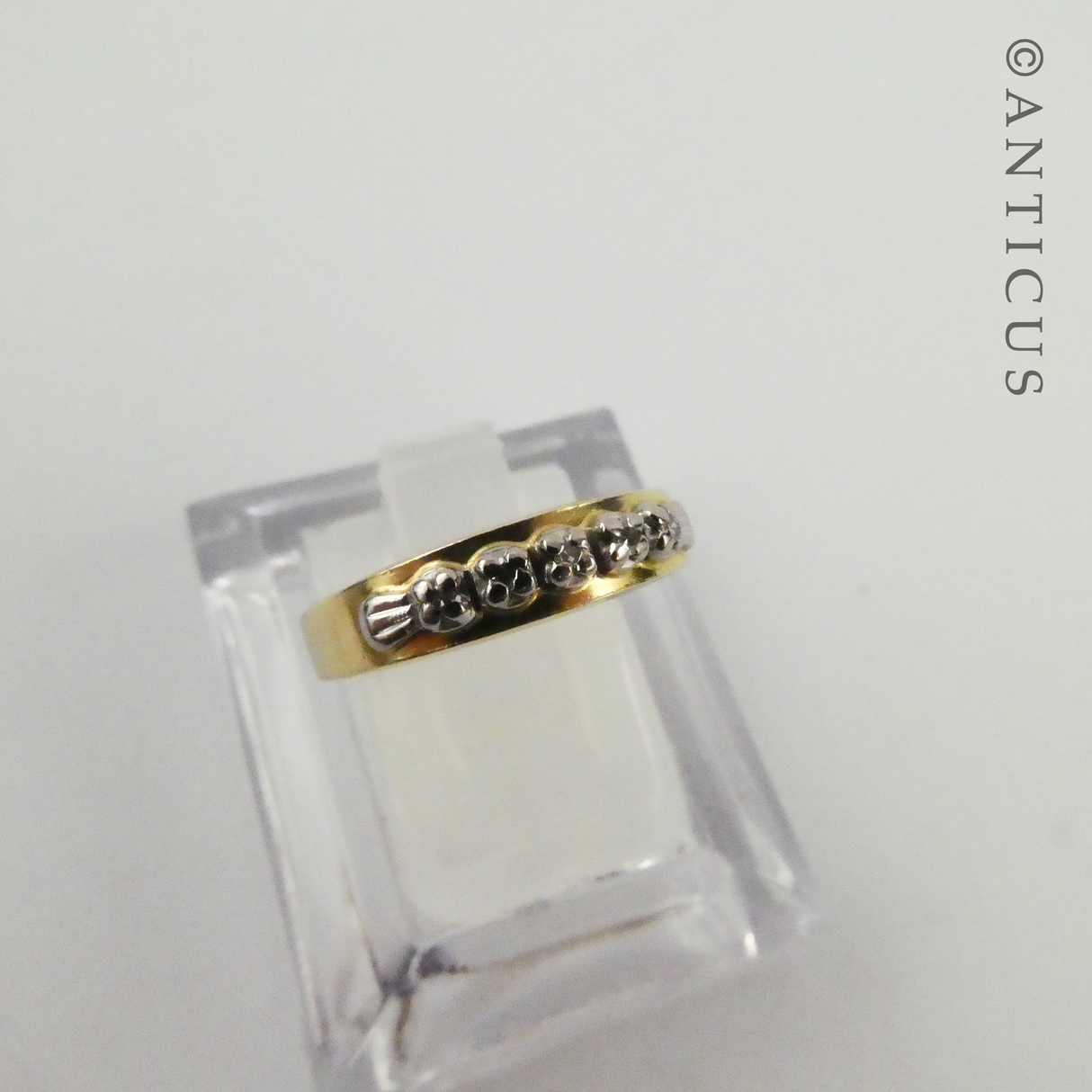 18ct Gold and Platinum Half Eternity Ring.