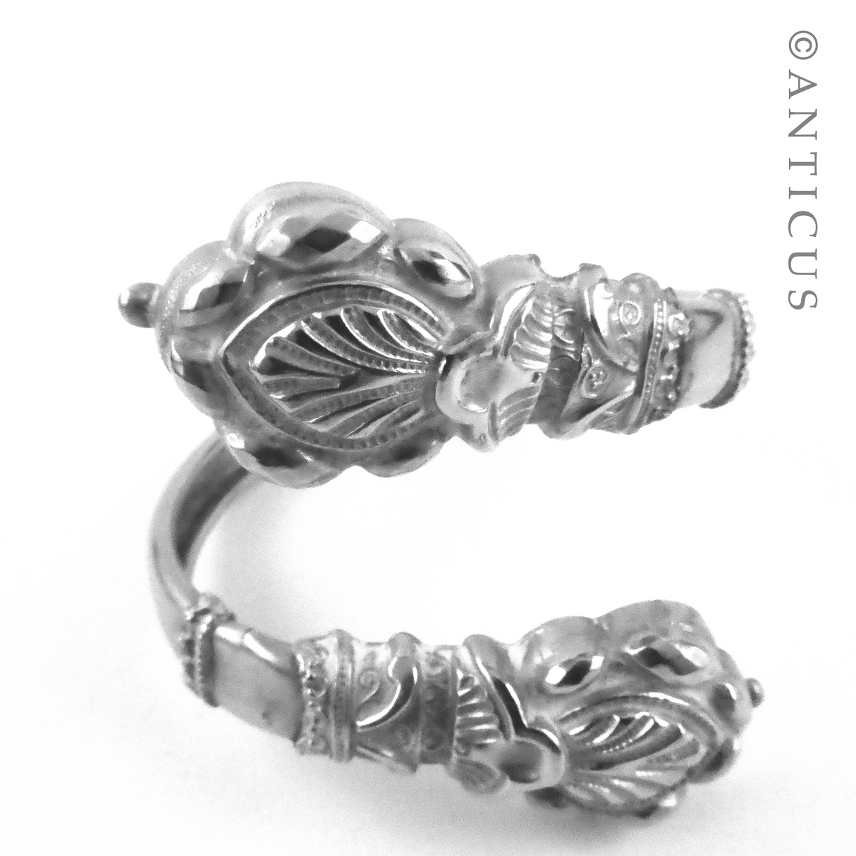 Silver Indian or Tibetan Wrap Bangle.