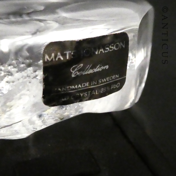 Swedish Crystal Cat Paperweight.