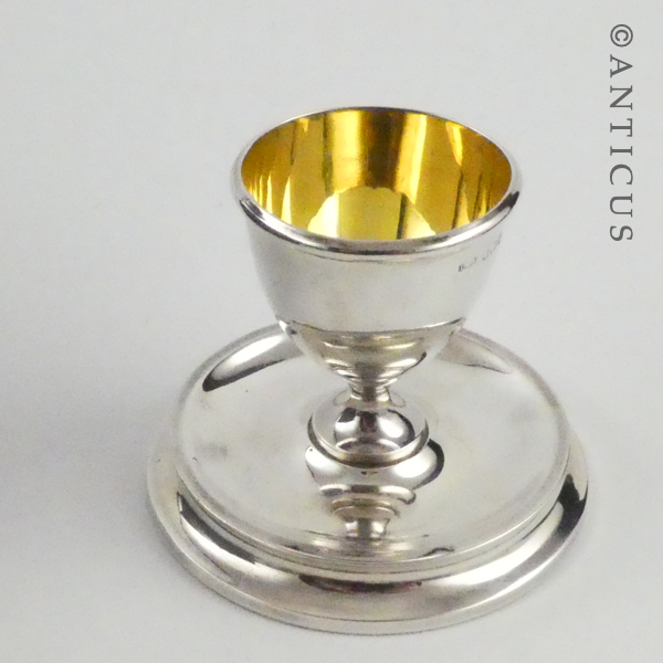 Sterling Silver Egg Cup, Gilded Interior.