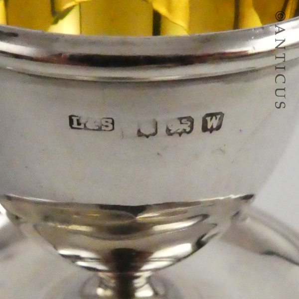 Sterling Silver Egg Cup, Gilded Interior.