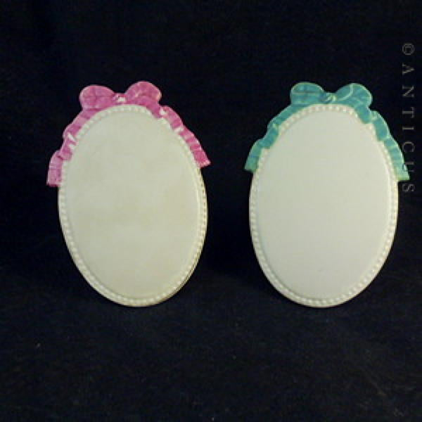 Pair Victorian Porcelain Menu Boards.