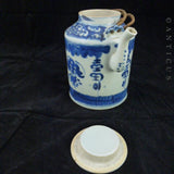 Chinese Traditional Teapot, Blue and White, 19th Century.