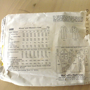 1960s McCall's Pattern for a Coat.