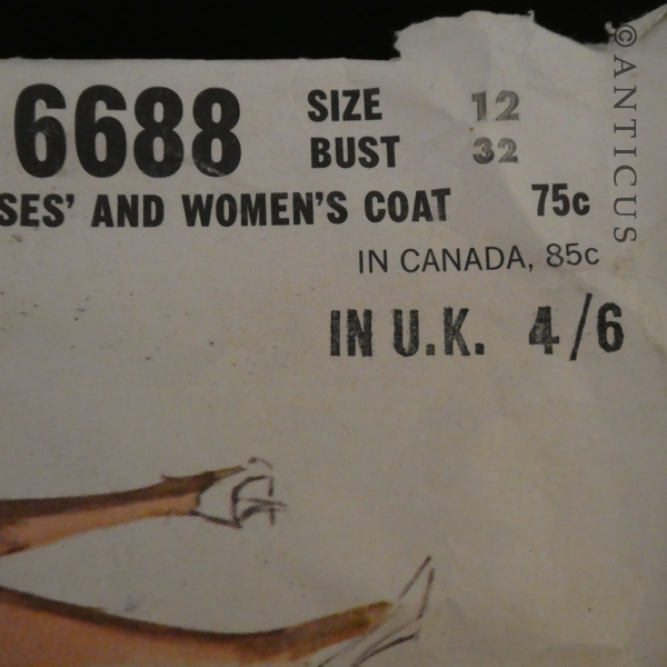 1960s McCall's Pattern for a Coat.