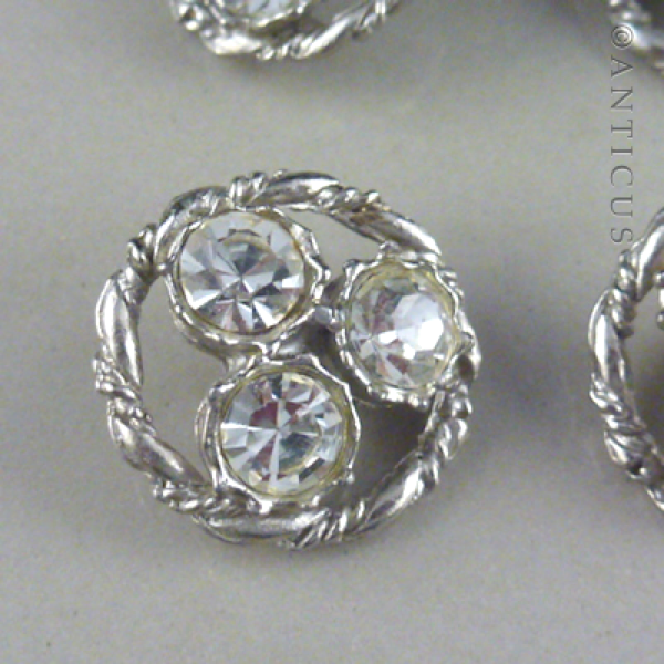 Set of Four Vintage Diamanté Buttons.
