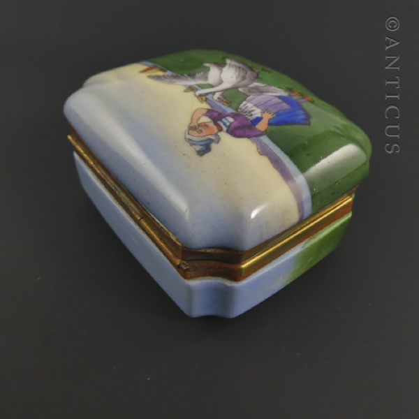 Dutch Goose Girl Pill or Trinket Box.