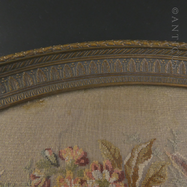 Vintage Ornate Metal Framed Tapestry Tray.