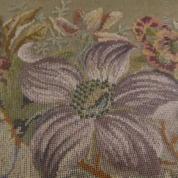 Vintage Ornate Metal Framed Tapestry Tray.