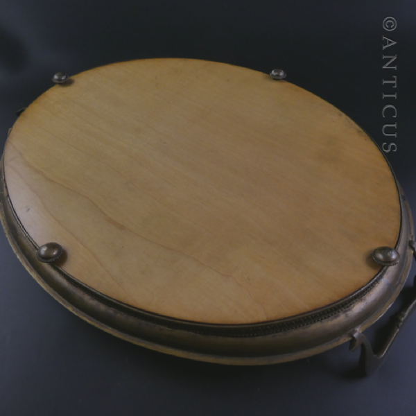 Vintage Ornate Metal Framed Tapestry Tray.