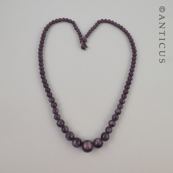 Amethyst-Glass Vintage Bead Necklace.