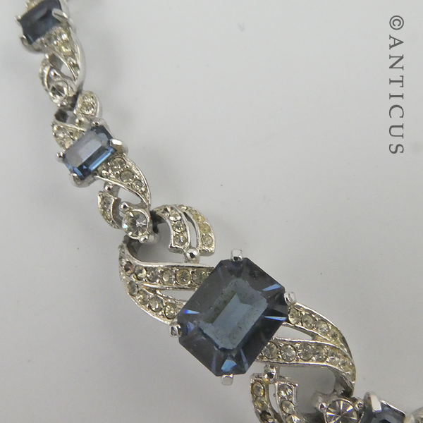 Costume Jewels Sapphire & Diamond Necklace, Bracelet Set.