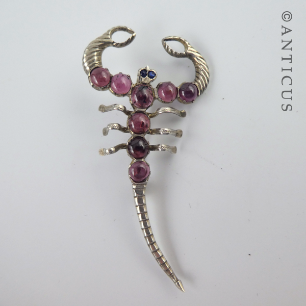 Scorpion Insect Brooch with Garnets.