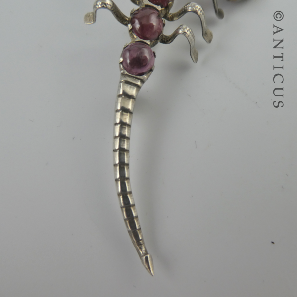 Scorpion Insect Brooch with Garnets.