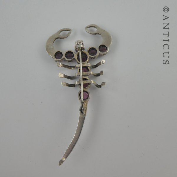 Scorpion Insect Brooch with Garnets.