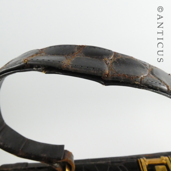 Vintage Dark Brown Crocodile Handbag.