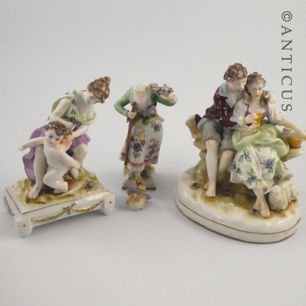Three European Figurines, Damage.