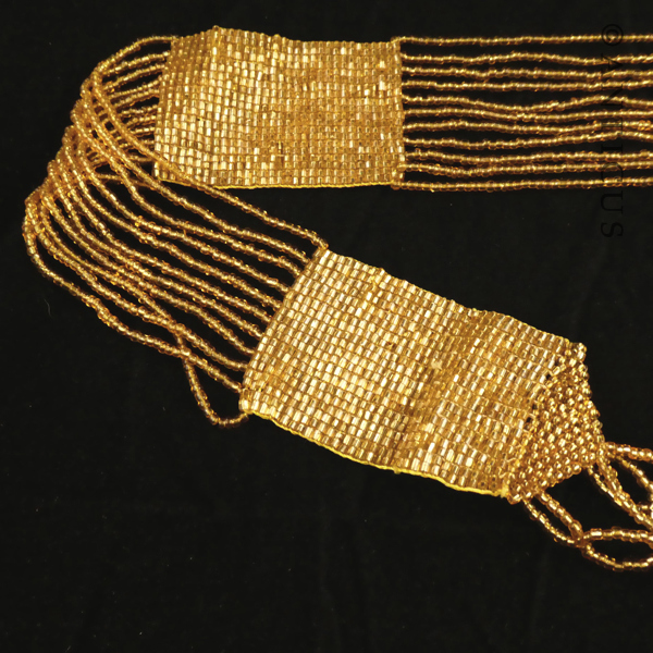 Flapper Belt, Gold Glass Beads.
