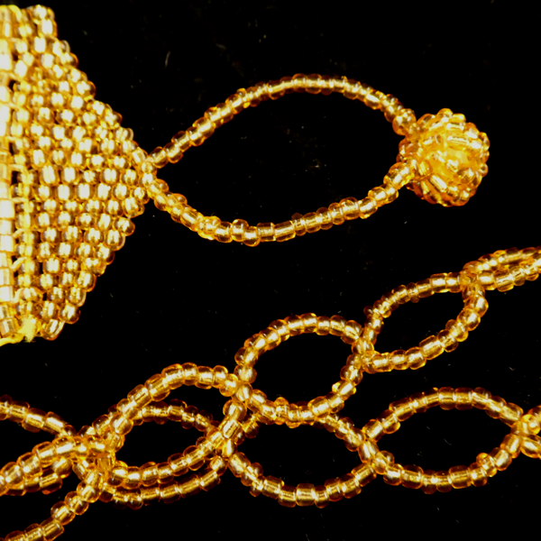 Flapper Belt, Gold Glass Beads.