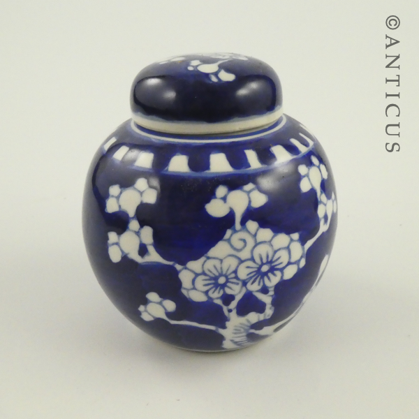 Cherry Blossom Blue and White Ginger Jar.