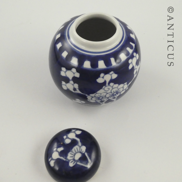 Cherry Blossom Blue and White Ginger Jar.