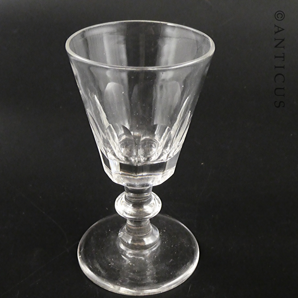 Antique Cordial Glass, Knop Stem.