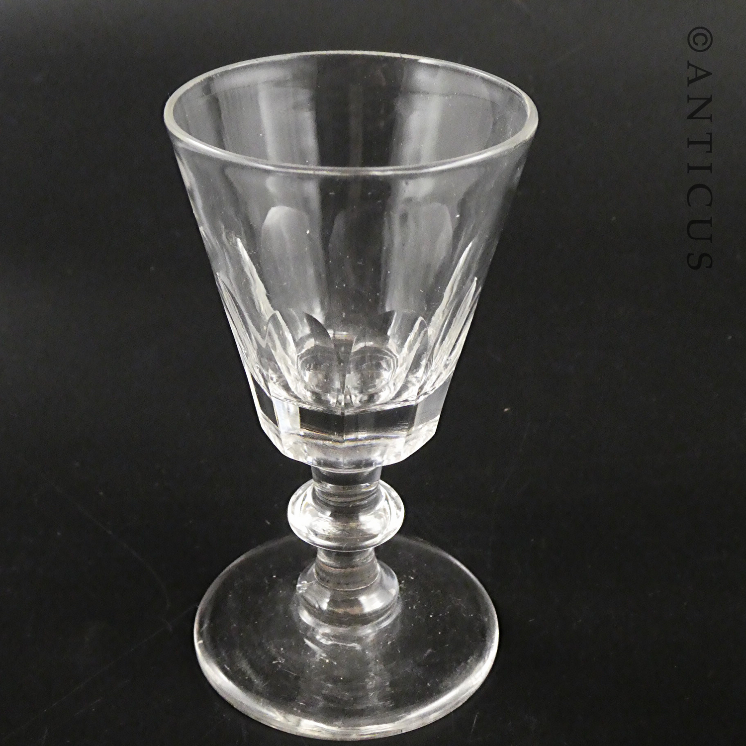 Antique Cordial Glass, Knop Stem.