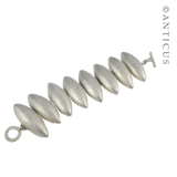 Brushed Silver Bracelet, Navette-Shaped Links.