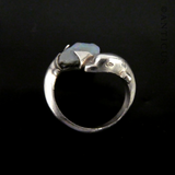 Silver Dolphin Ring, with Opal.