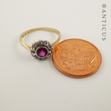18ct Gold Ruby and Diamond Cluster Ring