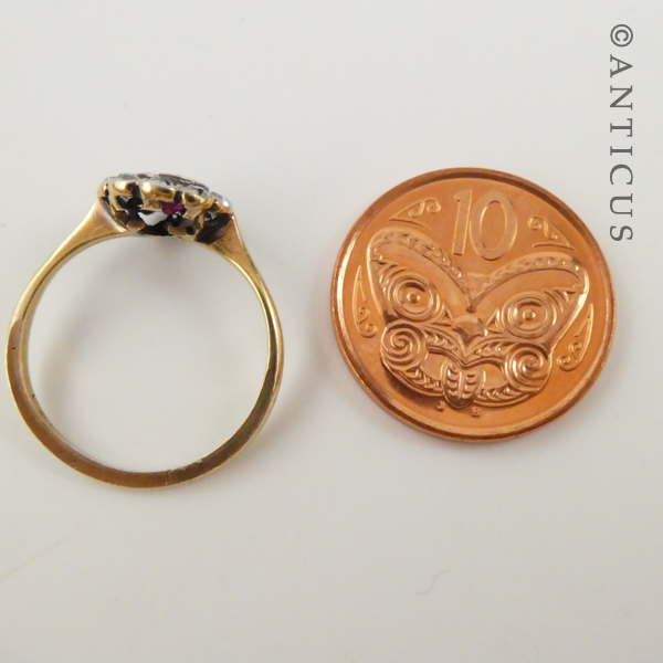 18ct Gold Ruby and Diamond Cluster Ring