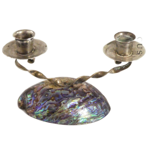 Iconic NZ Paua and Silver Plated Candelabra.