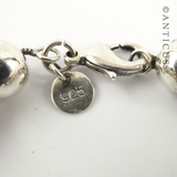 Sterling Silver Round Beads Bracelet and Earrings.