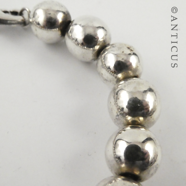 Sterling Silver Round Beads Bracelet and Earrings.