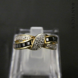 Gold, Diamond and Sapphire Knot Ring.