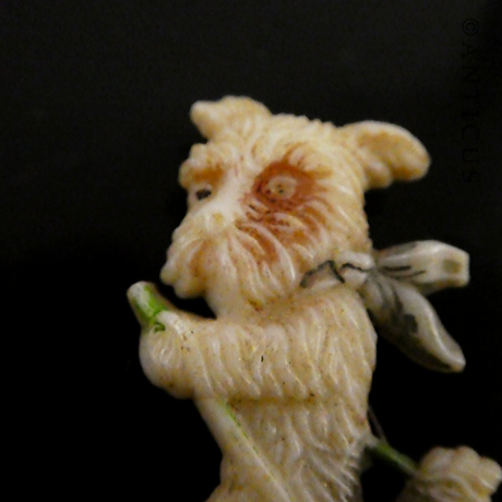 Vintage Scottie Dog Brooch, Skiing