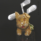 Vintage Scottie Dog Brooch, Golf Bag.