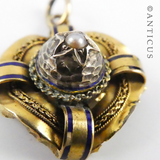 Victorian Gold, Pearl and Enamel Locket.